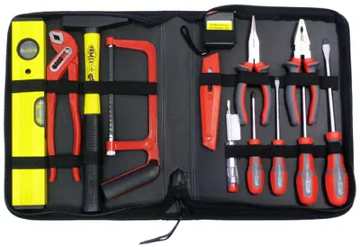 Produktbild von FAMEX 190-50 Werkzeugtasche mit Werkzeug Set - Werkzeugsatz für DIY und Reparaturarbeiten
