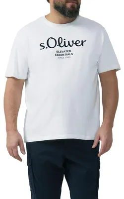 Zdjęcie produktu dla s.Oliver 2139910.01D1.XXL, Koszulka, Męski, Biały, XXL, Bawełna, Nie wybielać