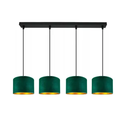 Produktbild von Deckenlampe Grün Lampe Leuchte aus Velours Vintage Modern E27 Designerlauchte 4-flammig N230-H4-G