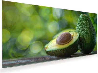 Produktbild von Glasbild 100x50cm in XXL für Wohnzimmer, Schlafzimmer Motiv Avocado Anschnitt