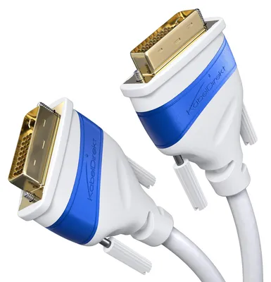 Produktbild von KabelDirekt – Dual-Link-DVI-Kabel – 7,5m – DVI-D 24+1, Weiß – für Monitor