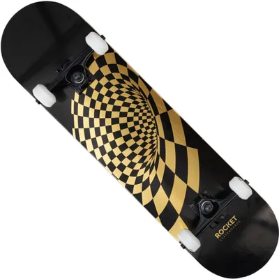 Image de Taille unique|Rocket Vortex Foil Gold 8" Skateboard RKT-COM-1553