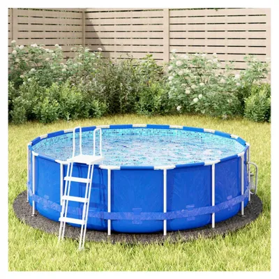 Produktbild von Runder Aufstellpool, Pools & Schwimmbecken, Swimmingpool, Pool-Bodentuch Hellgrau Ø306 cm Polyester-Geotextil