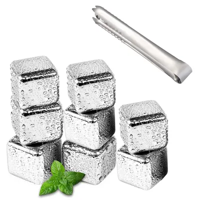 Produktbild von Solidchoice – Set mit 8 Eiswürfeln aus Edelstahl für Getränke