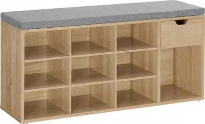 Zdjęcie produktu dla Szafka na Buty z Siedziskiem Regał Ławka Sonoma Nowoczesna z Szufladą