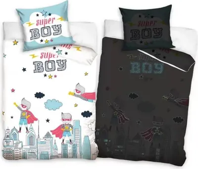 Image de Couverture Super Boy phosphorescente - 140 x 200 cm - Coton - 70 x 90 cm