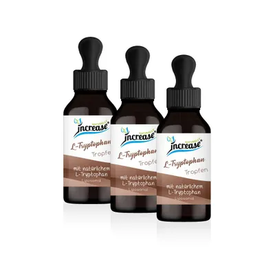 Produktbild von Nimm 3, zahl 2 Aktion Liposomale L-Tryptophan Tropfen hochdosiert - 2000mg L-Tryptophan pro Tag (180.000mg L-Tryptophan in 3 Flaschen) - Keto MCT Öl
