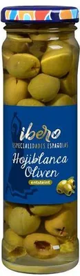 Produktbild von Ibero Grüne Hojiblanca Oliven entsteint 65 G Glas  Vegan Glutenfrei  Fein und pikant