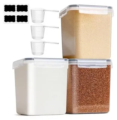 Produktbild von ComSaf Mehl Aufbewahrung 2.5L 3Pcs, Vorratsdosen mit Deckel luftdicht, Vorratsbehälter, luftdichte Aufbewahrungsbox, Aufbewahrungsdosen Küche, Lebensmittelaufbewahrung für Mehl, Reis, Müsl, Mandelmehl