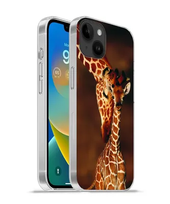 Produktbild von MuchoWow® Handyhülle Schutzhülle Hülle für Apple iPhone 14 Plus - Soft case Giraffe - Kalb - Porträt Silikon Softcase Handy Hülle - Abbildung