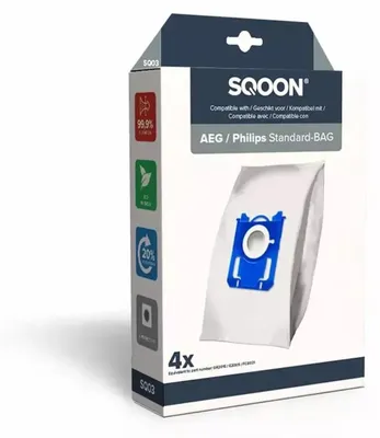 Productafbeelding van SQOON® Stofzuigerzakken geschikt voor AEG / Electrolux / Philips Standard-BAG