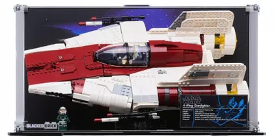 Productafbeelding van Zwarte vitrine met bedrukte achterwand voor LEGO® 75275 Star Wars – A-wing Starfighter™