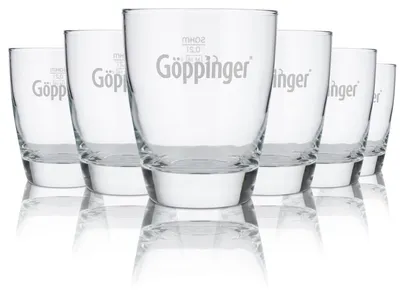 Produktbild von 6x Göppinger Glas 0,2l Mineralwasser Sprudel Tumbler Becher Gläser Set Gastro