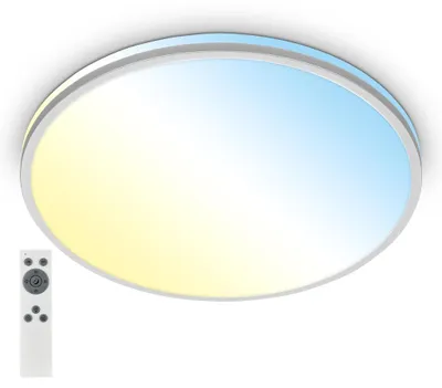 Immagine prodotto di Briloner Pulup, lampada a soffitto a LED, dimmerabile in continuo, telecomando, cromo opaco
