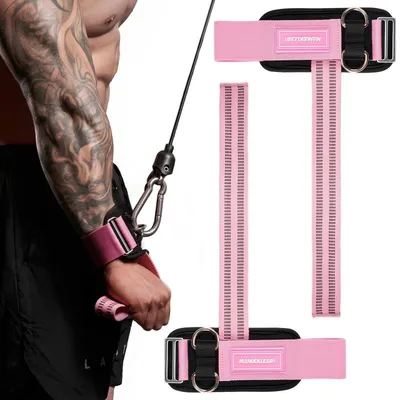 Produktbild von Zughilfen Krafttraining mit D-Ringen für Kabelzuggeräte rosa M