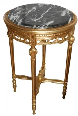 Zdjęcie produktu dla Stolik barokowy okrągły złoty ModY16 73 x 47 cm styl antyczny