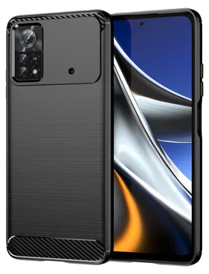 Produktbild von Xiaomi Poco X4 Pro 5G Hülle, Carbon-Faser TPU Silikon Stoßfest Schutzhülle für Xiaomi Poco X4 Pro 5G Schwarz