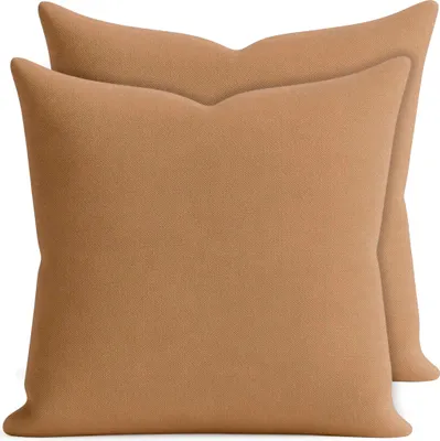Produktbild von 2er Set Kissenhülle 50x50 cm hellbraun pflegeleicht mit Reißverschluss