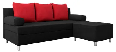 Produktbild von MIRJAN24 Schlafsofa Dover mit Bettkasten und Schlaffunktion, Bettsofa, Couch vom Hersteller (Sofa mit Polsterhocker, Farbe: Alova 04 + Alova 46)