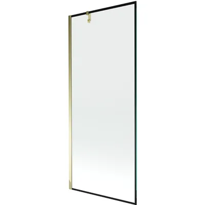 Image de Mexen Next Pare-baignoire 1 vantail 80 x 150 cm, Motif noir, Or - 895-080-000-00-70-50