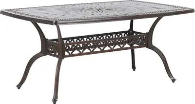 Obrázek produktu pro BELIANI Zahradní jídelní stůl hnědý hliníkový obdélníkový 102 x 165 cm venkovní vintage styl