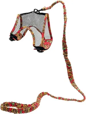 Produktbild von Karlie Art Joy Geschirr Kaninchen - Nagetiergeschirre - M - Baumwollgewebe - Mehrfarbig - 34,5-38,5 cm