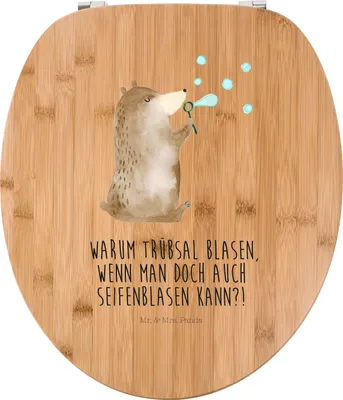 Produktbild von Mr. & Mrs. Panda Klo-Deckel Bär Seifenblasen - Transparent - Geschenk, WC-Sitz, klo deckel, Lustig Sein Glücklich Traurig Happy, Teddy, Klodeckel, WC Brille