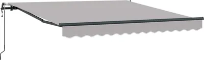 Produktbild von Einziehbare Markise Hellgrau 300 x 250 cm Stoff und Aluminium