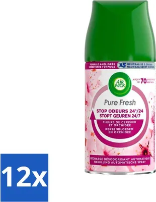 Produktbild von Air Wick Freshmatic – Nachfüllpackung für Lufterfrischer – Asiatische Kirschblüte – 250 ml - Vorteilspack - 12 Stücke