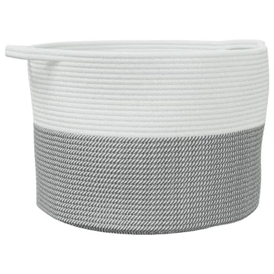 Produktbild von vidaXL Wäschekorb Grau und Weiß Ø55x36 cm Baumwolle