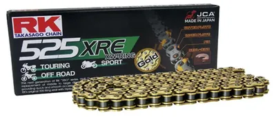 Obrázek produktu pro Převodový řetěz RK Gold XRE 116 článků 525 nýtovaný kloubový uzávěr