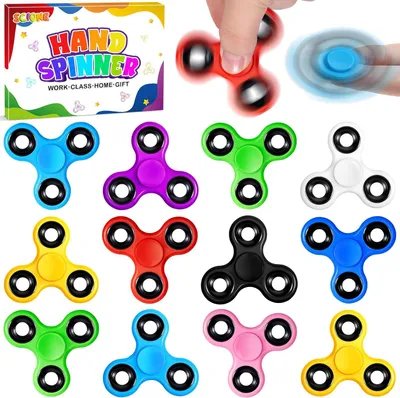 Productafbeelding van Set fidget spinners voor kinderen - Set van 12 - Perfect formaat van 6,3 cm - Sensorisch speelgoed voor ADHD