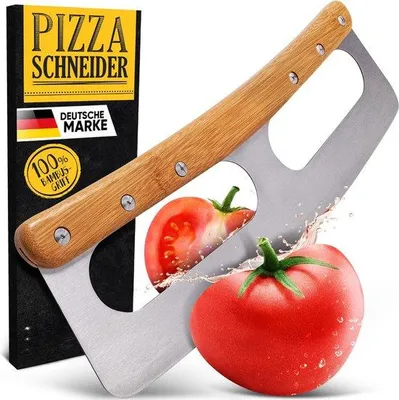 Produktbild von Famanu Pizzaschneider - Ergonomisches Design mit Bamboegriff