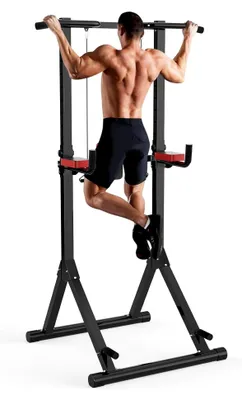 Produktbild von Power Tower Dip Station Klimmzugstange Freistehend Höhenverstellbar 170-220 cm Multifunktionale Kraftstation für Zuhause