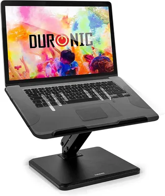 Produktbild von Duronic DML125 Laptopständer | Höhenverstellbare Laptoperhöhung für Notebooks bis 13 Zoll | Lapdesk und Knietablett als Schreibtischaufsatz | Stabile Unterlage mit Antirutschpads | 45° Neigung