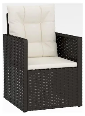 Produktbild von Gartensessel mit Kissen aus Poly Rattan in Schwarz