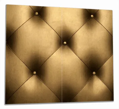 Produktbild von Wallario Herdabdeckplatte aus Glas, Größe 60 x 52 cm 2-teilig, Motiv Goldene Ledertür