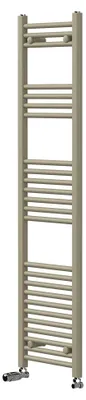Obrázok produktu pre LuxeBath, radiátor na uteráky, 400x1500 mm, kúpeľňový radiátor s termostatickou hlavicou, sušička uterákov Sahara, rovná, s bočným pripojením, držiak na uteráky, béžová farba