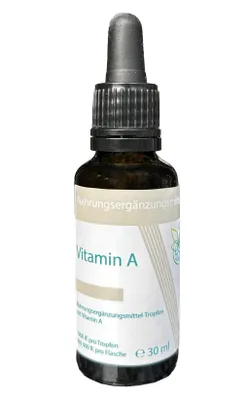Produktbild von VITARAGNA® Vitamin A Tropfen – 30 ml (960 Tropfen) – Vitamin A (Retinylpalmitat) in MCT-Kokosöl gelöst - hochdosiert, ohne unnötige Zusätze – Ideal für Vitamin D3 Einnahme – MCT-Öl & Vitamin E