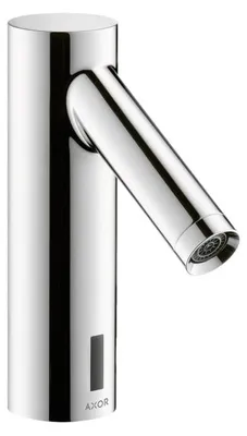 Image de Robinet de lavabo électronique AXOR Starck, avec réglage de la température, alimenté par batterie, finition chrome
