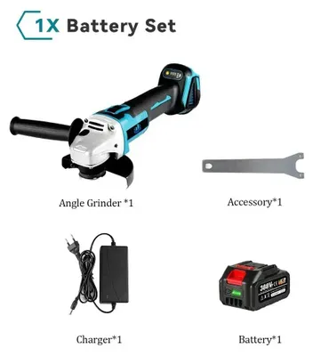 Produktbild von Accu-Winkelschleifer - 125 mm - Akku-betriebener Schleifer - 18V - Bürstenloser Motor - 8500 U/min - 3000 W - 3 Geschwindigkeitsstufen
