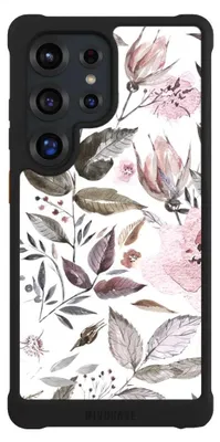 Produktbild von NIVOCASE Hülle für Samsung Galaxy S25 Ultra  Stoßfeste Handyhülle NIVOmax Case Schwarz Blumen Pastell Wasserfarbe