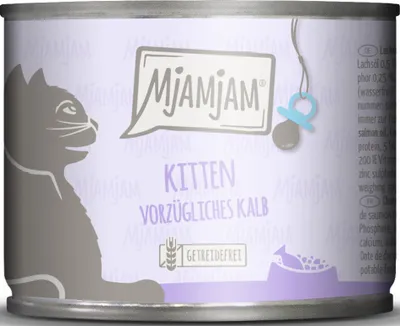 Obrázok produktu pre Mjamjam 200gx6 KITTEN lahodné teľacie mäso a losos