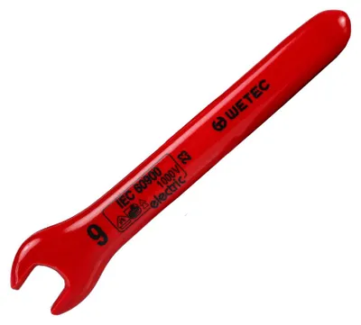 Produktbild von WETEC Einmaulschlüssel, DIN 7446, Schlüsselweite 9 mm, 1.000 V/VDE/GS