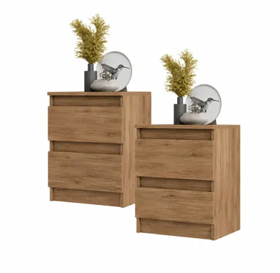 Produktbild von Nachttisch GABRIEL 40 cm – Eiche Wotan – 2er-Set, KI-generiertes Bild