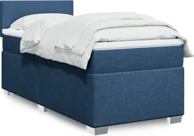 Produktbild von Boxspringbett mit Matratze Blau 90x190 cm Stoff, Klassische Betten 2024 Neu
