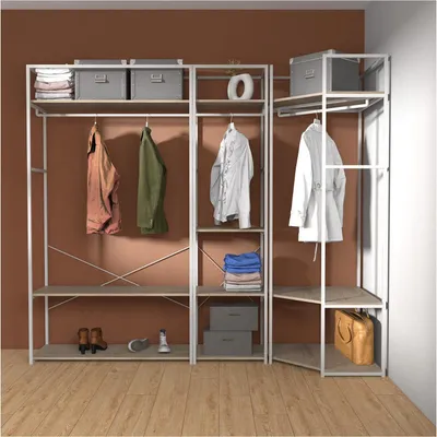 Immagine prodotto di Set di 3 appendiabiti in legno e metallo 180x200cm JUNE