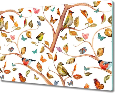 Produktbild von Herd-Abdeckplatte Glas Schneidebrett Ceranfeld-Abdeckung - 80x52 cm - Aquarell-Ballons