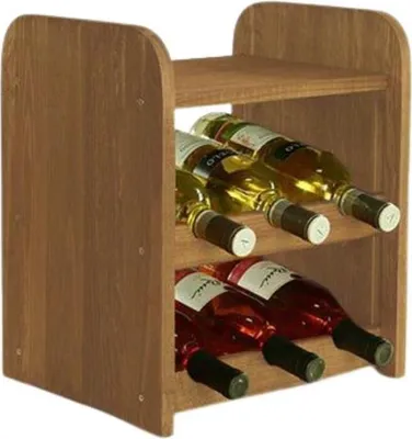 Immagine prodotto di Portabottiglie PINOTWINE C | HxLxP 36x34,4x26,5cm | 6 bottiglie | Legno di pino massiccio | Marrone oliato
