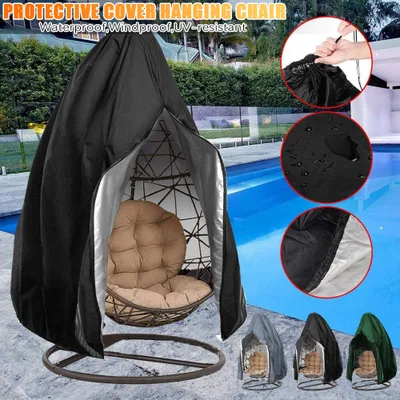 Image de Housse imperméable pour balancelle, housse de protection pour balancelle, housse anti-poussière, 230 × 200 cm, noir